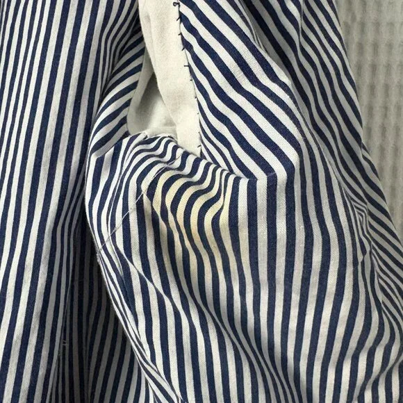 Vintage French Navy lined denim jacket chore coat workwear women's S [READ] - Picture 4 of 8